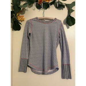 Sundance Thermal Tee T Shirt Size XS Embroidered Geometric Print Bohemian Casual